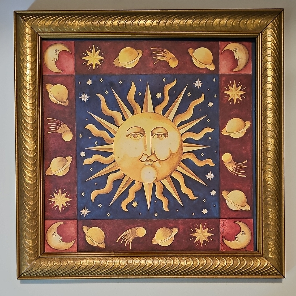 Celestial Sun and Planets Framed Art